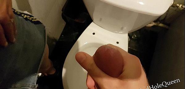  We decided to have sex in the toilet of the train. Seduced me in the cinema, so I fucked her in the toilet. Two public videos in one